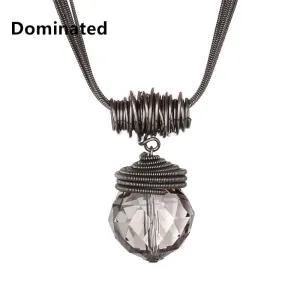 2015 New Arrival Women Pendant Necklaces The Big Drop Long Paragraph Sweater Chain All-match Decorative Crystal Necklace Pendant