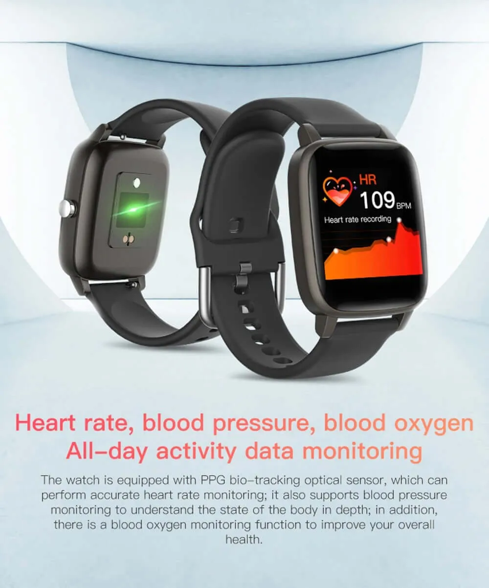 Android Smart Watch Heart rate Monitor with Body Temperature