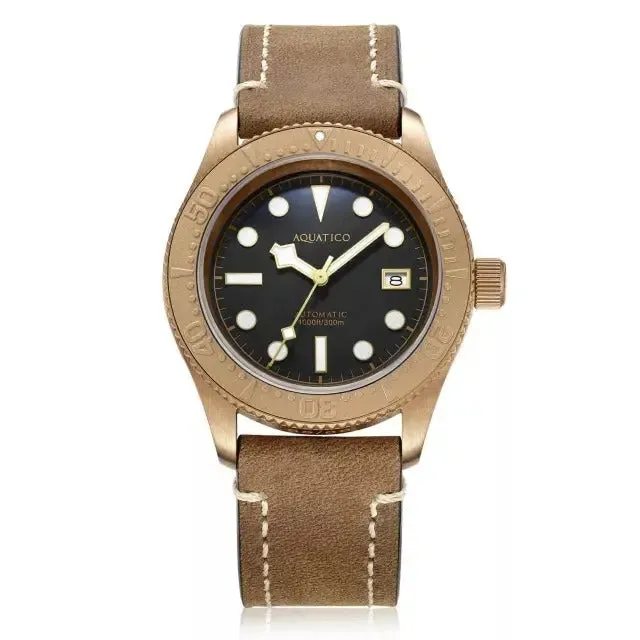 Aquatico Bronze Sea Star Black Dial Watch (Bronze Bezel)