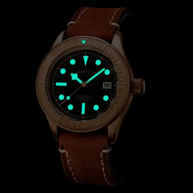 Aquatico Bronze Sea Star Black Dial Watch (Bronze Bezel)