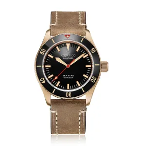 Aquatico Bronze Sea Star Black Dial Watch (NH35 No Date)