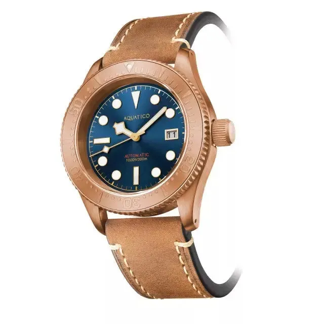 Aquatico Bronze Sea Star Blue Dial Watch (Bronze Bezel)