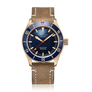 Aquatico Bronze Sea Star Blue Dial Watch (Sellita sw200-1 No Date)