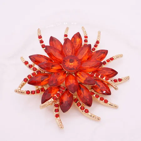 Austrian Crystal Brooch Pins For Women Top Quality Flower Broches Jewelry Fashion Wedding Party Invitation Bijoux Broche Femme