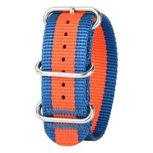 Bertucci DX3 Mariner Blue w/Orange Stripe 26mm Nylon Watch Band- B-173