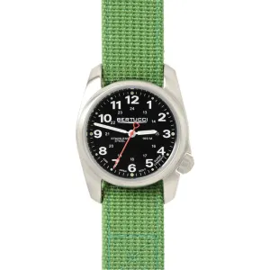 Bertucci Unisex Stainless Steel Case Black Dial Green Nylon Band Round Watch - 10015