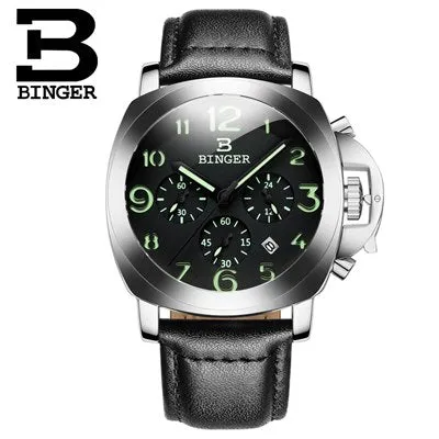 Binger Swiss Luminous Quartz Watch Men B 9015