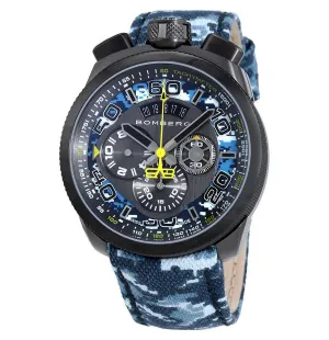 Bomberg Men's Chronograph Watch BOLT-68 Blue Camo Limited Edition BS45CHPGM.035.3