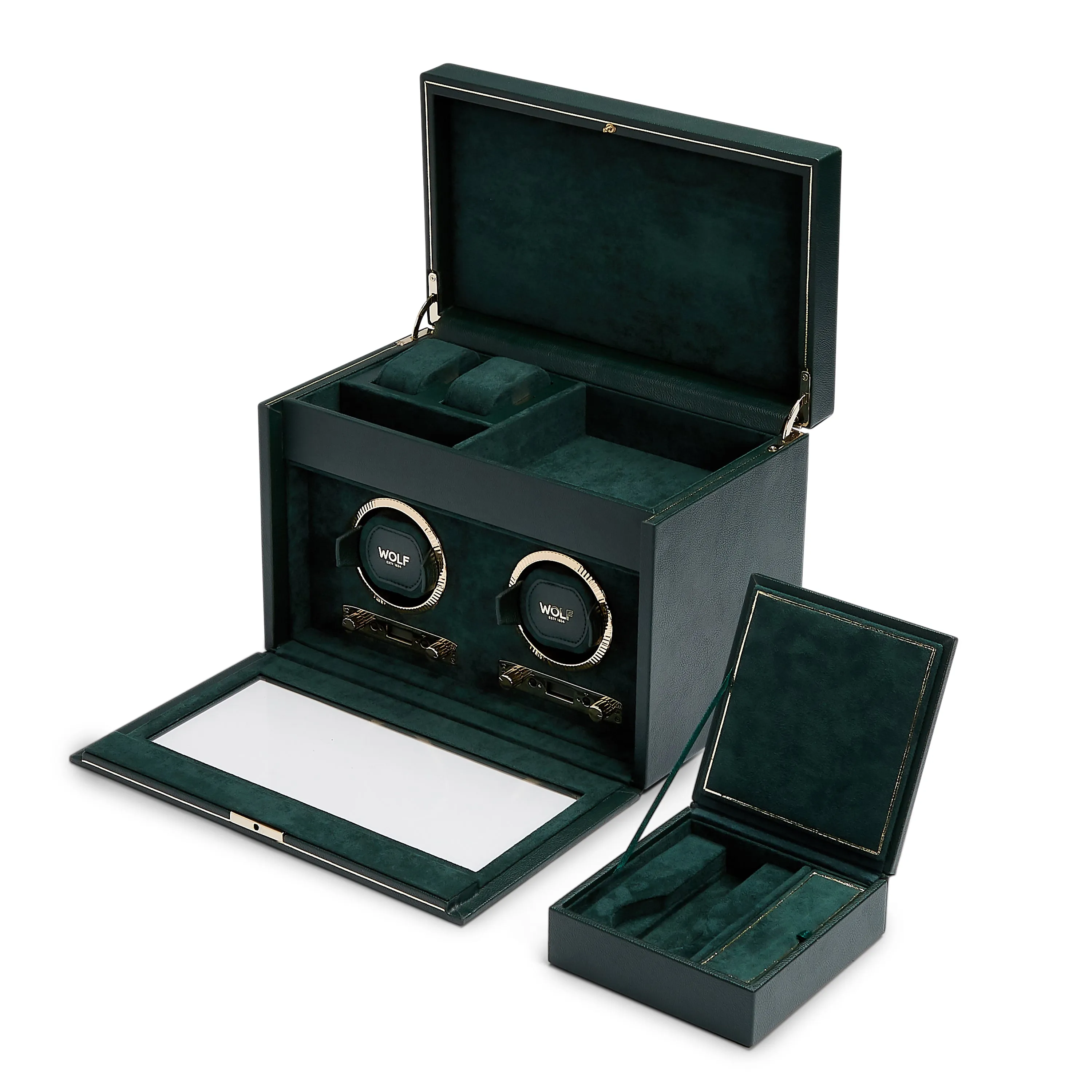 British Racing Double Watch Winder With Storage