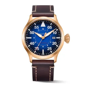 Bronze Horizon Hawk Gradient Blue Dial Automatic Pilot Watch