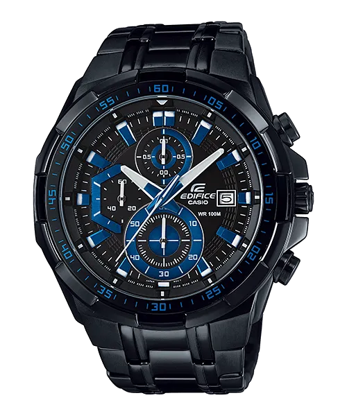 Casio Edifice Black Blue Dial Chronograph EFR 539 Watch