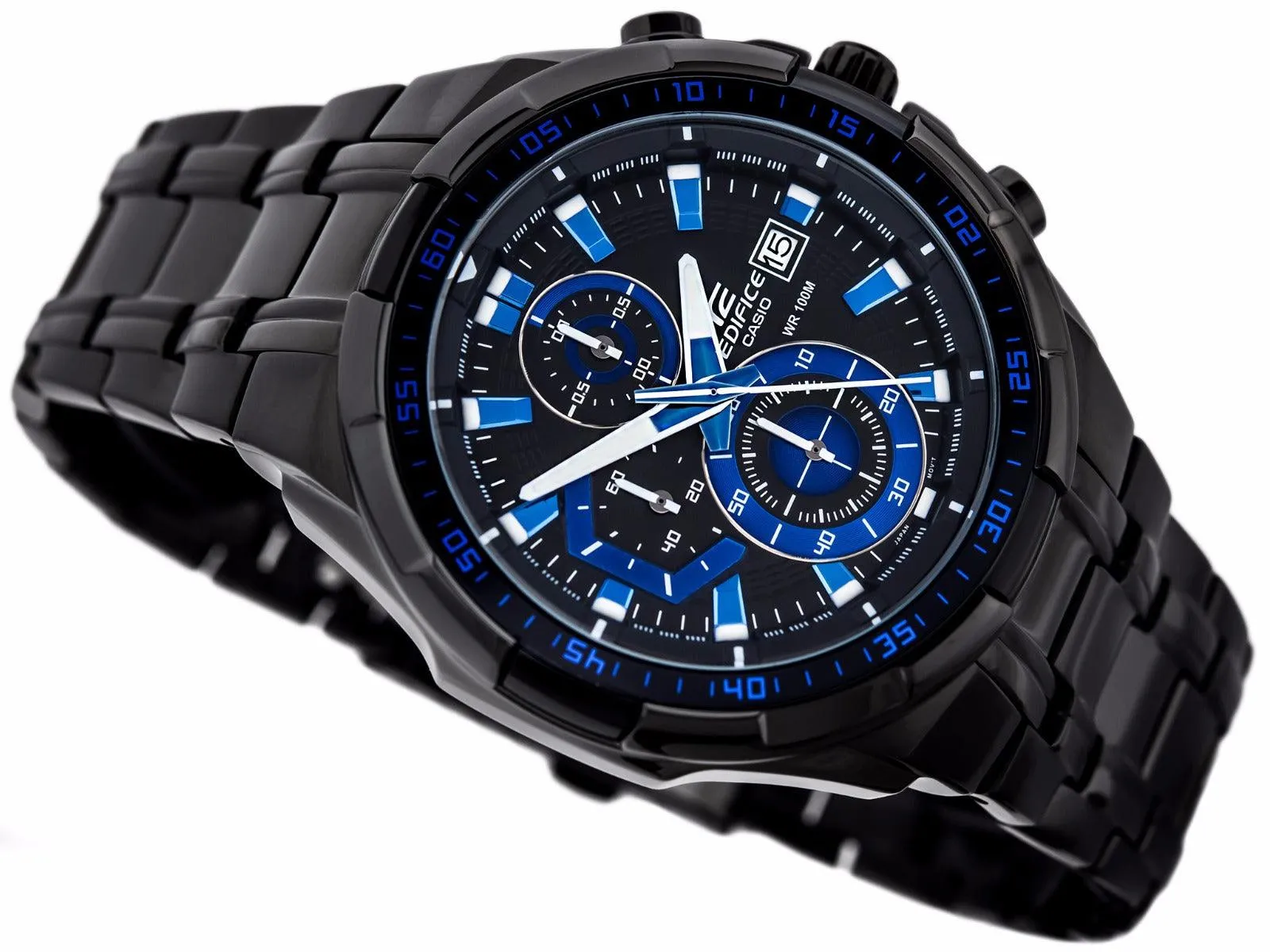 Casio Edifice Black Blue Dial Chronograph EFR 539 Watch