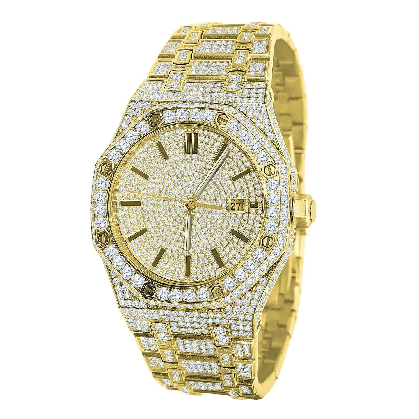 Chunky CZ Bezel Bling Bling Watch