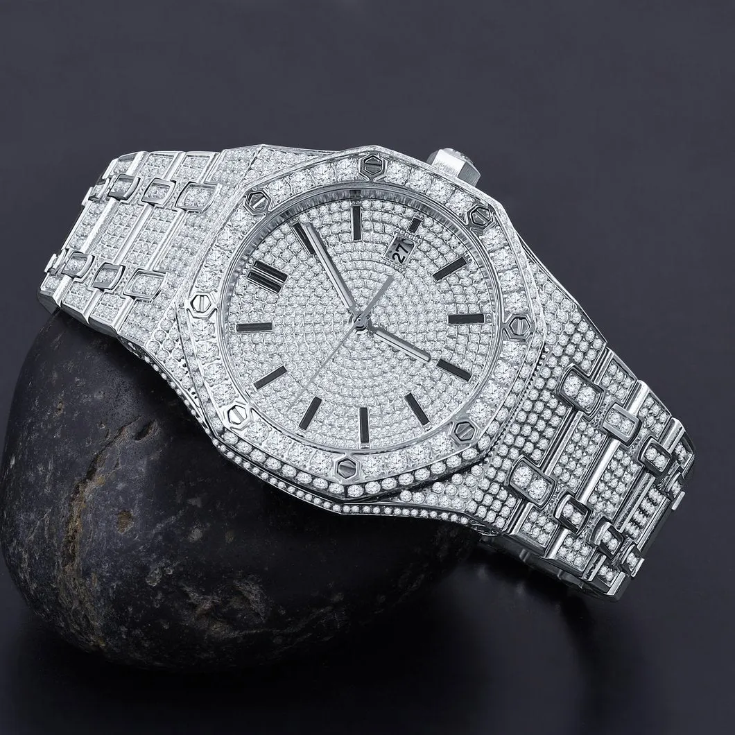 Chunky CZ Bezel Bling Bling Watch