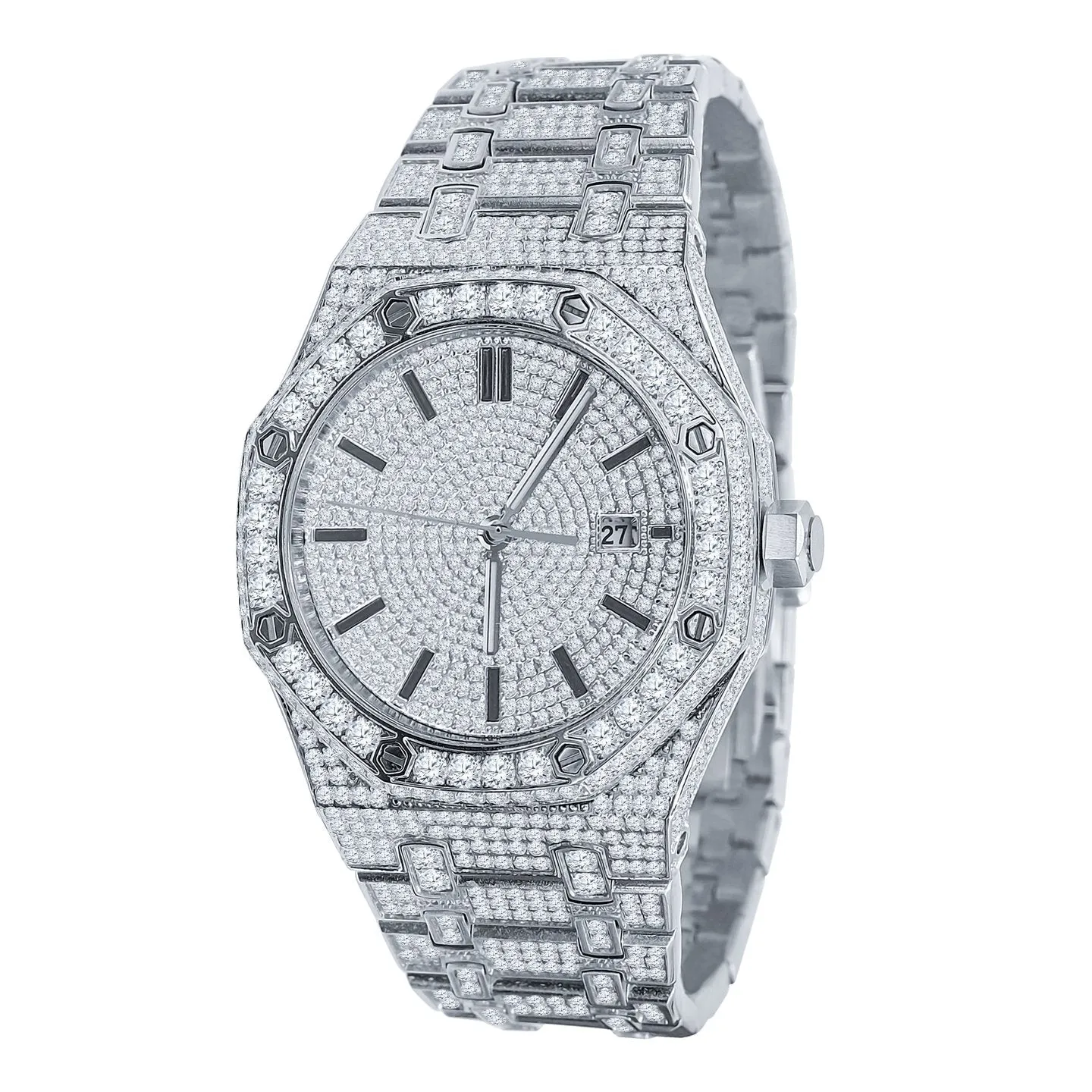 Chunky CZ Bezel Bling Bling Watch