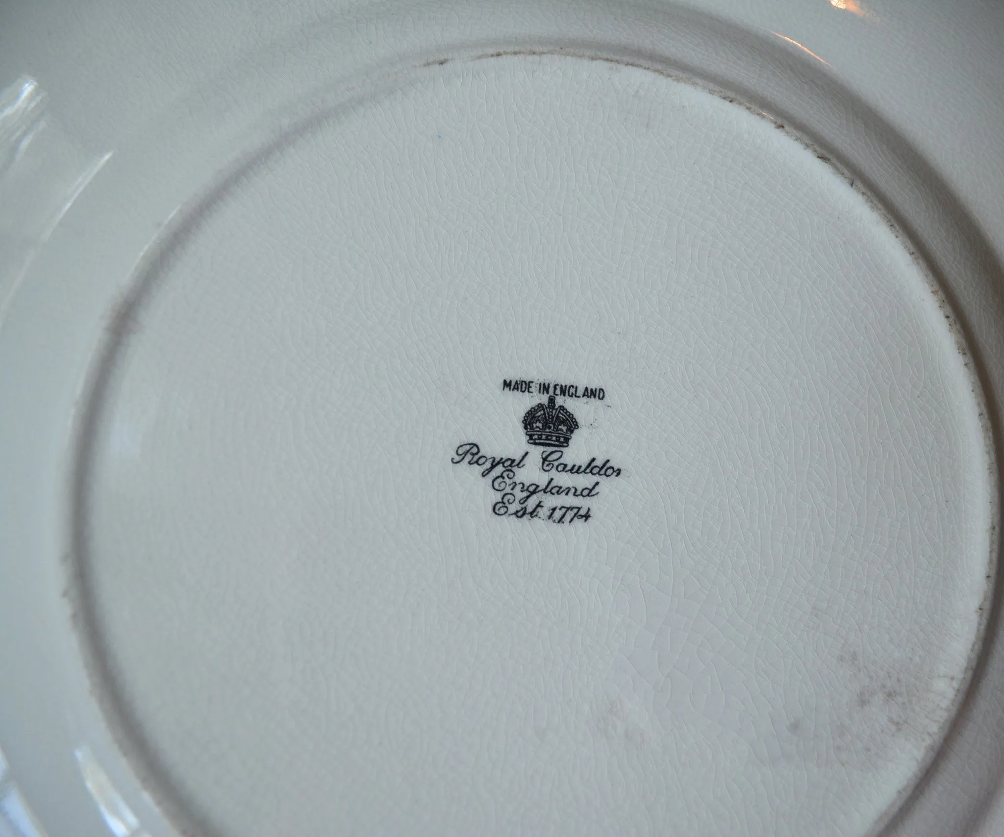 Circa 1930 Red & Black Two Color English Transferware Charger Round Platter Shepherd Boy and Sheep Embossed Border