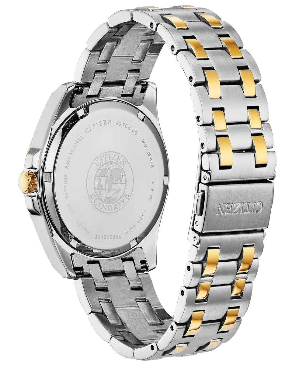 Citizen Corso Silver and Gold With Black Dial Dress Watch BM7107-50E