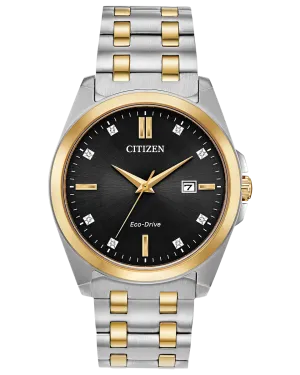 Citizen Corso Silver and Gold With Black Dial Dress Watch BM7107-50E