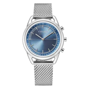 Citizen Mens Blue Dial Silver Dress Band Stainless Steel Watch - HX0000-59L