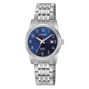 Citizen Silver Stainless-Steel Band Blue Dial Watch