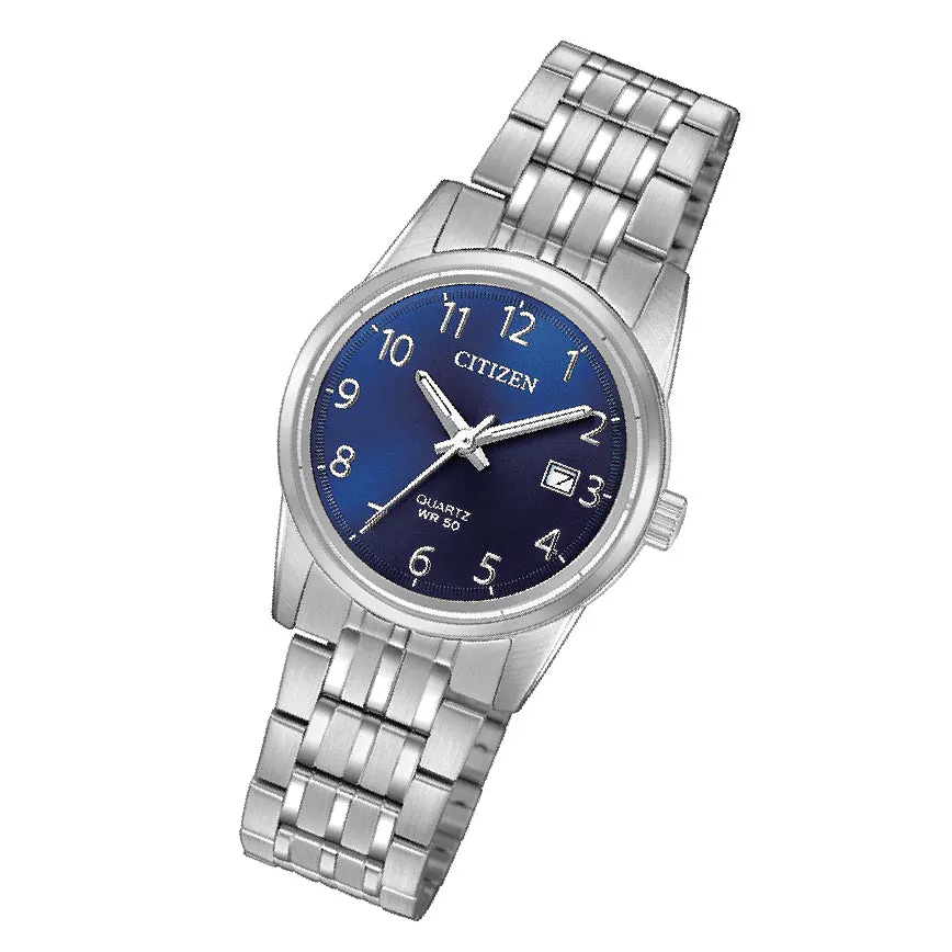 Citizen Silver Stainless-Steel Band Blue Dial Watch