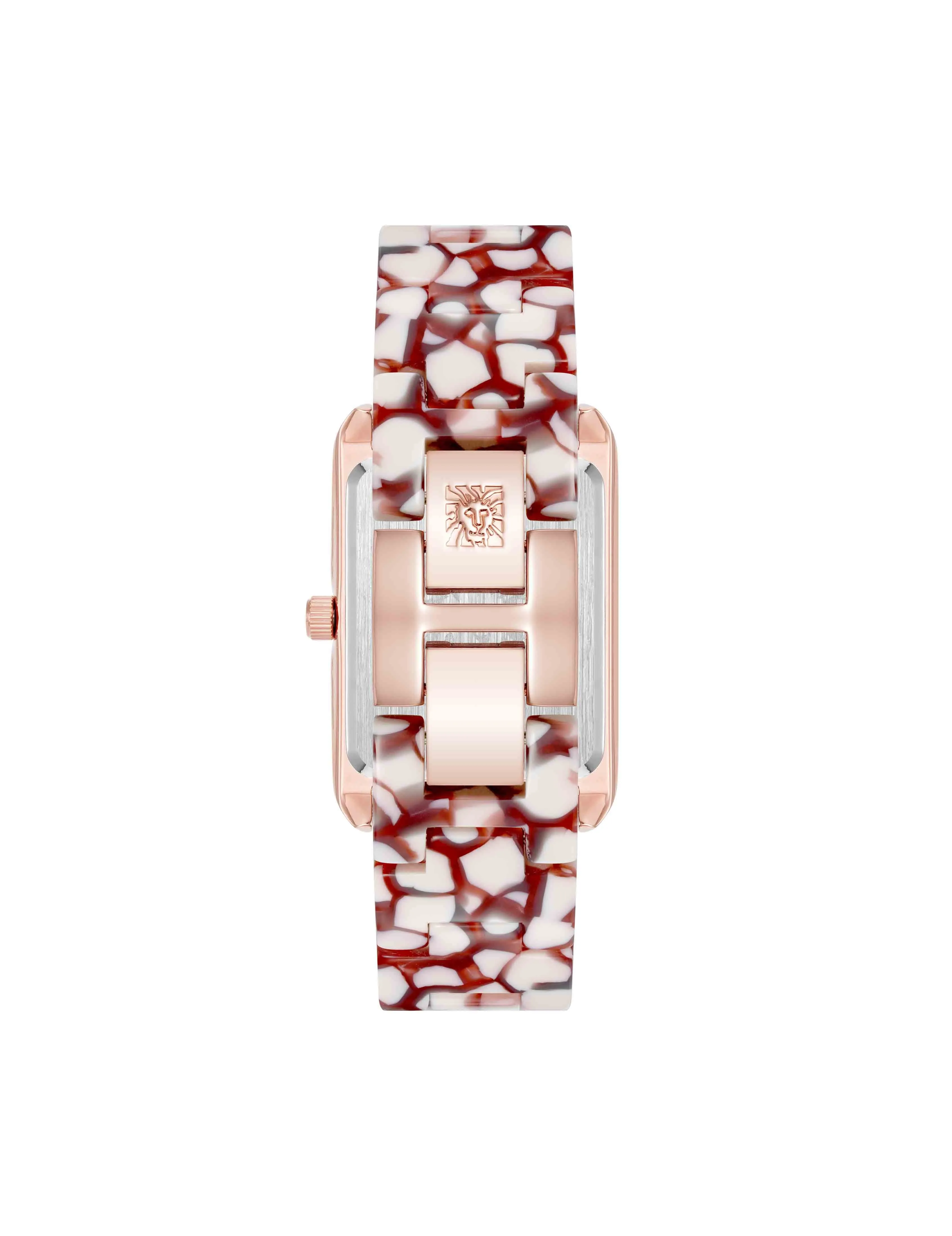 Delicate Rectangular Acetate Link Bracelet Watch