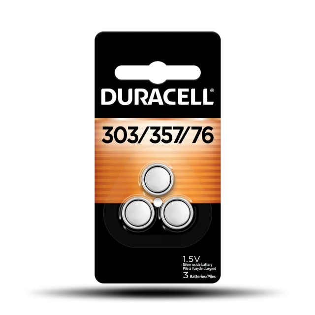 Duracell 303/357/76 Silver Oxide Button Battery