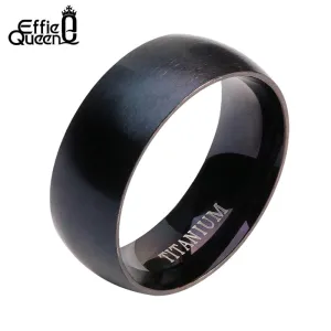 Effie Queen Top Quality Men's Fashion Titanium Steel Ring Jewelry Wholesale Jewelry Man Party Ring Black Color WTR01