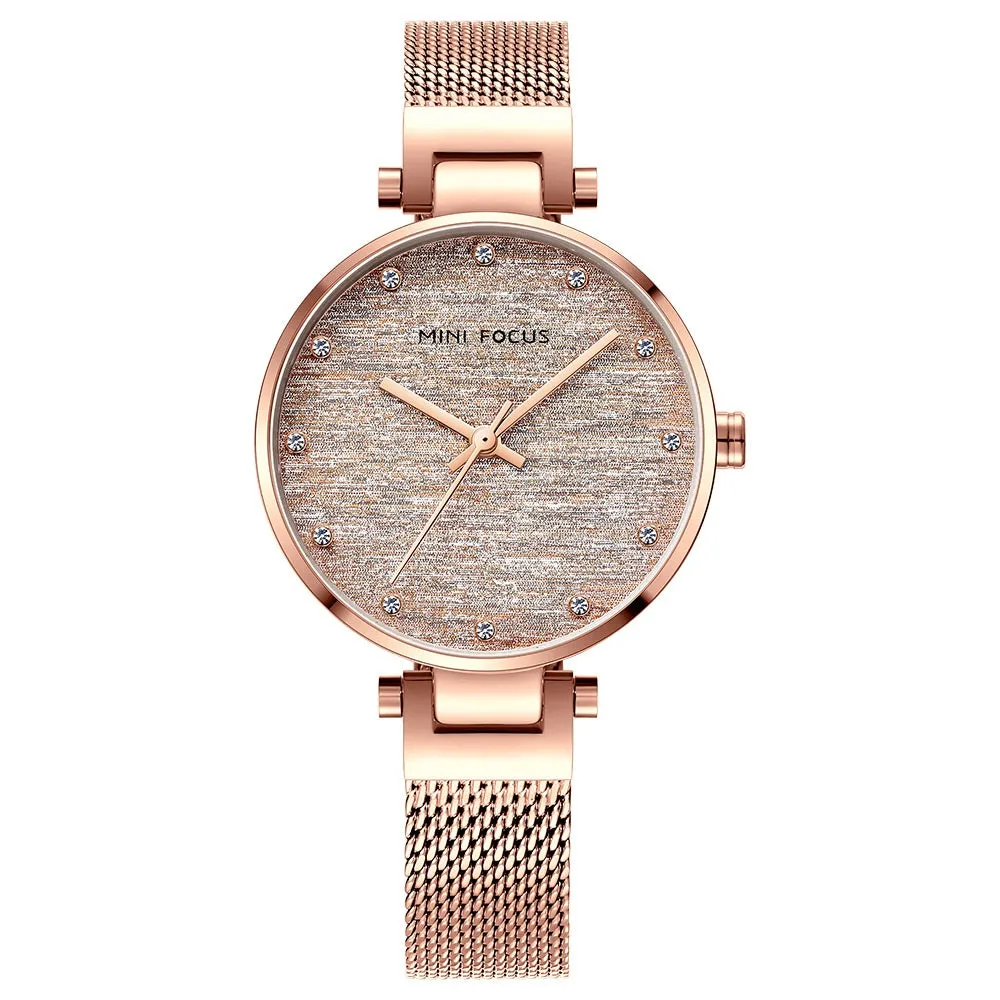 Fashion diamond-encrusted waterproof Milan mesh belt ladies watch