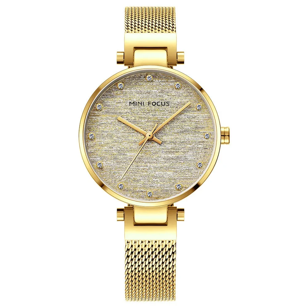 Fashion diamond-encrusted waterproof Milan mesh belt ladies watch