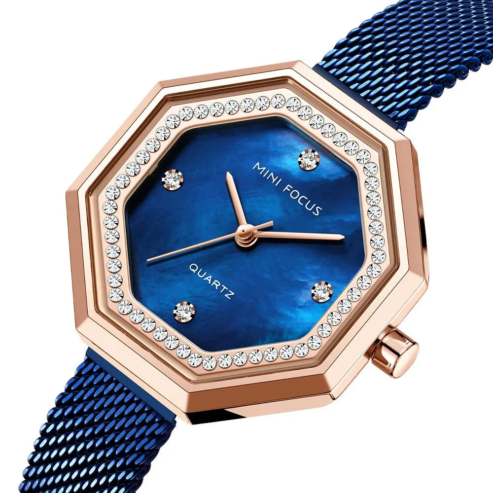 Fashion diamond inlaid Fritillaria Japanese movement waterproof women's Watch