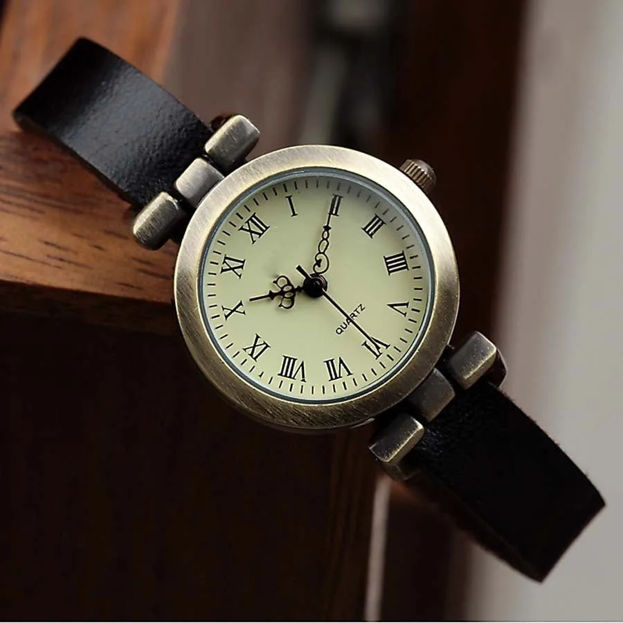 Fashion hot-selling Genuine leather female watch ROMA vintage watch women dress watches