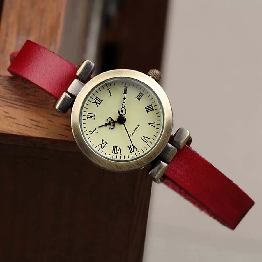 Fashion hot-selling Genuine leather female watch ROMA vintage watch women dress watches