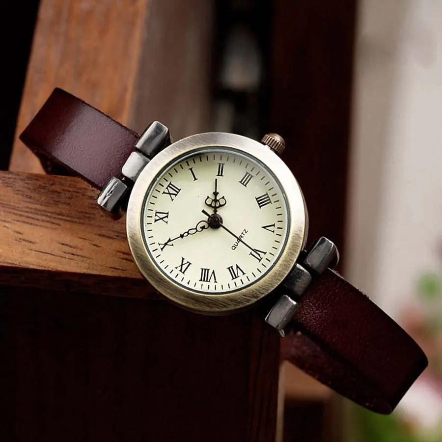 Fashion hot-selling Genuine leather female watch ROMA vintage watch women dress watches