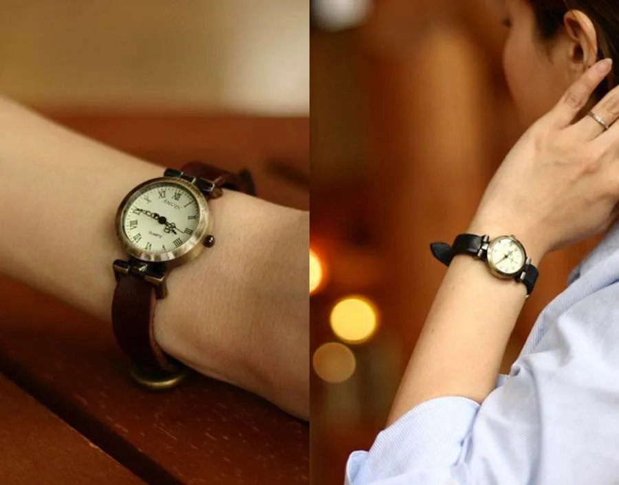 Fashion hot-selling Genuine leather female watch ROMA vintage watch women dress watches