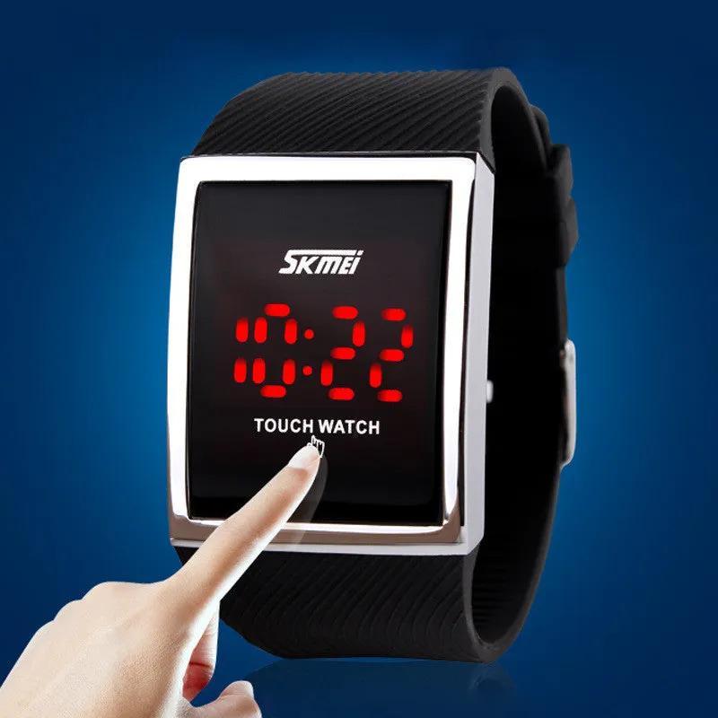 Fashion Men Women Electronic LED Touch Candy Jelly Watch Silicone Sports Digital Watch