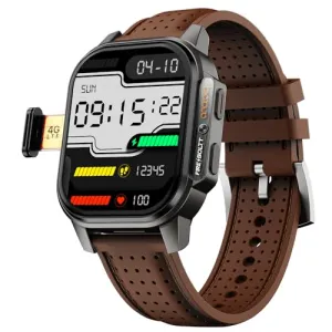 Fire-Boltt Snapp Smart Watch, Selfie Camera, 4G Nano-SIM Slot, 54.1mm AMOLED Display, Play Store- Unlimited apps, 1000mAh Battery, 2GB/4GB RAM   16GB/64GB ROM (Cocoa Brown)