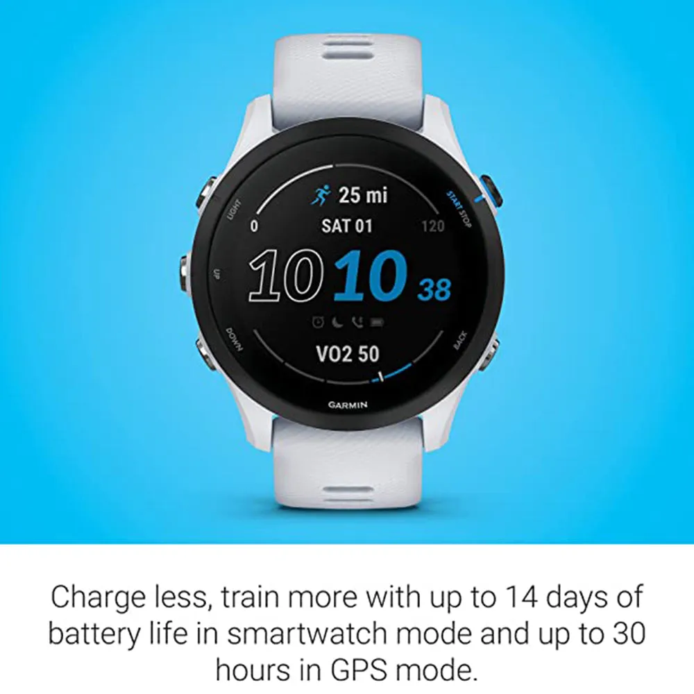 Garmin Forerunner 255 Whitestone Music Advanced Insights Long-Lasting Battery GPS Running Smartwatch - 010-02641-21