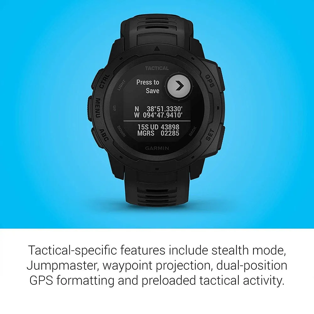 Garmin Instinct Outdoor Black Tactical Edition Band Black Digital Dial Smart Watch - 010-02064-70