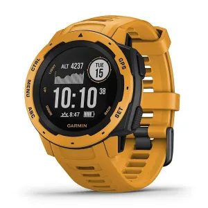 Garmin Instinct Sunburst Yellow Band Multi-Sport Multi-Sensor Dial Rugged Outdoor Smart Watch - 010-02064-03