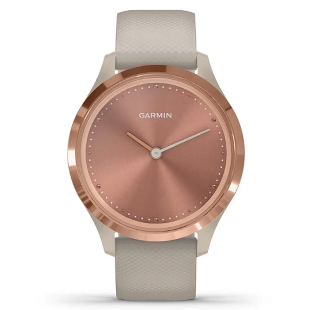 Garmin vivomove 3S Light Sand Silicone Band Gold Digital Dial Hybrid Smart Watch - 010-02238-02