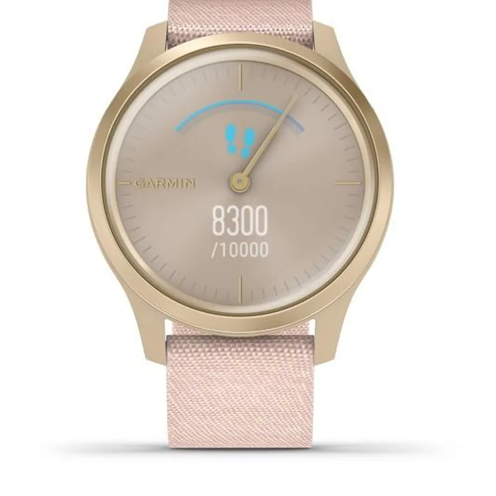 Garmin vivomove Blush Pink Woven Nylon Band Light Pink Quartz Dial Hybrid Watch - 010-02240-02