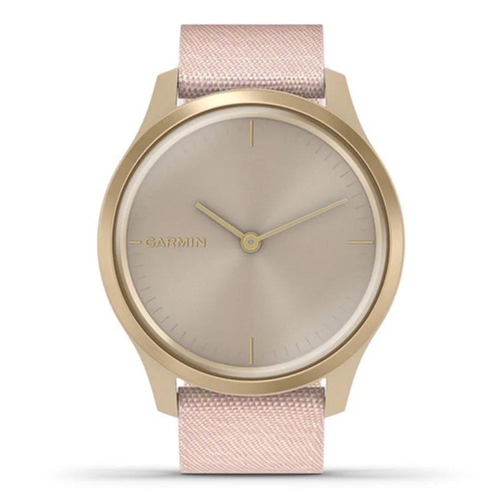 Garmin vivomove Blush Pink Woven Nylon Band Light Pink Quartz Dial Hybrid Watch - 010-02240-02