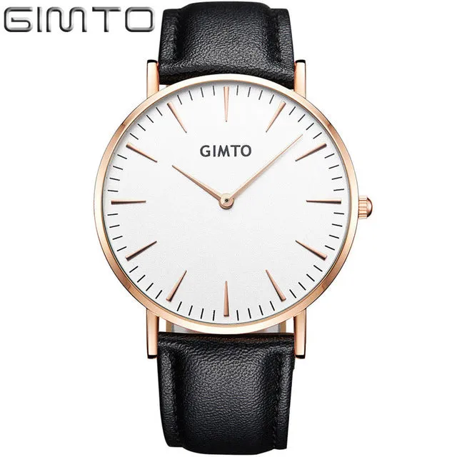 GIMTO luxury Fashion Women's watches quartz watch bracelet wristwatches leather band women dress watches