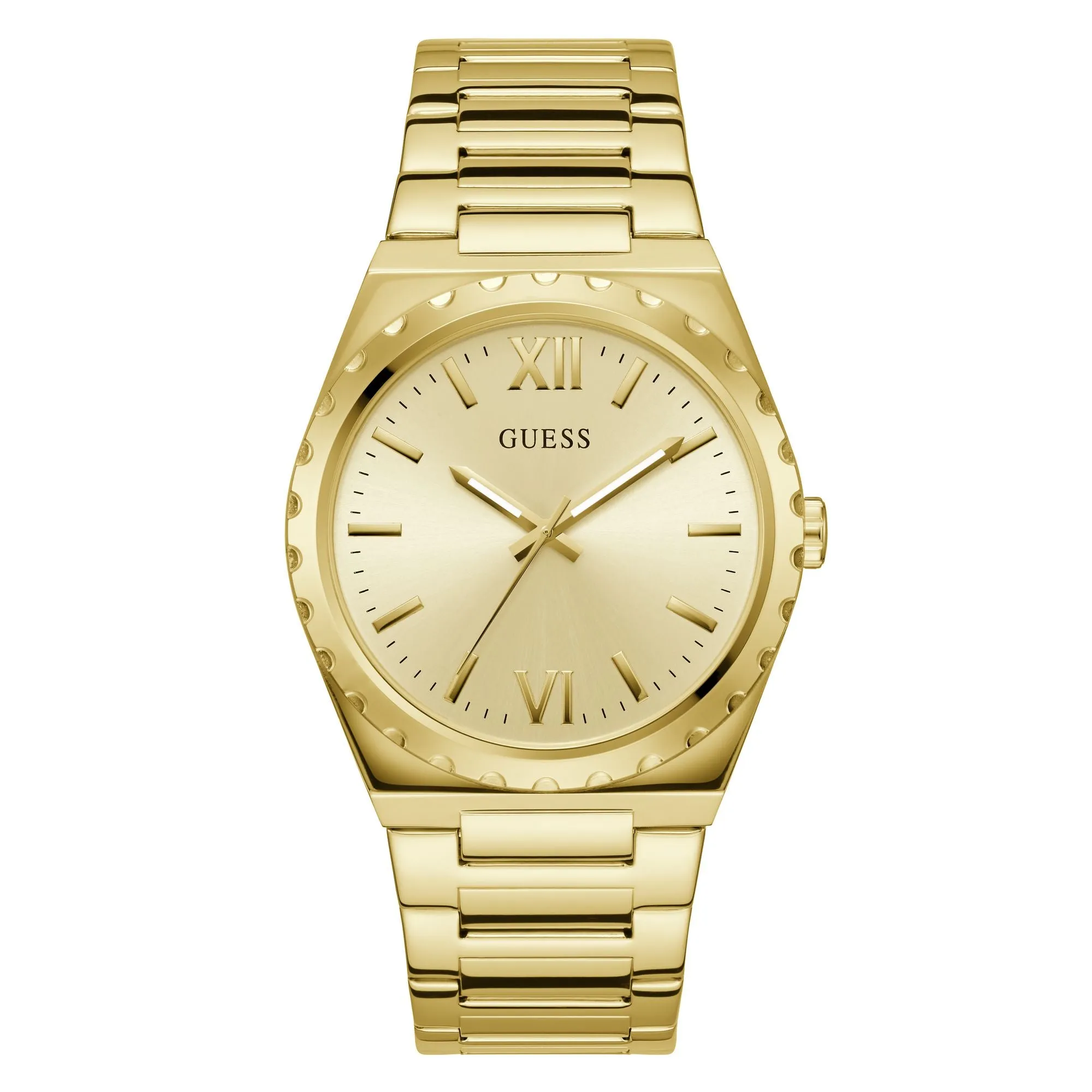 Guess Men 42 mm Size Champagne Dial Analog Watch - U1394G2M