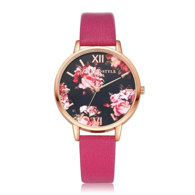 High Quality  Leather Strap Rose Gold