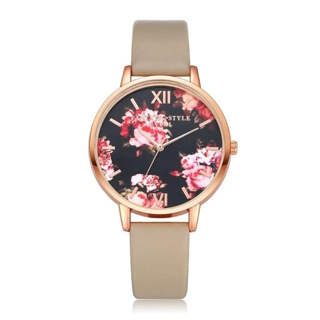 High Quality  Leather Strap Rose Gold