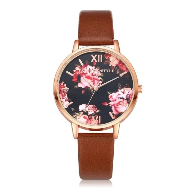 High Quality  Leather Strap Rose Gold