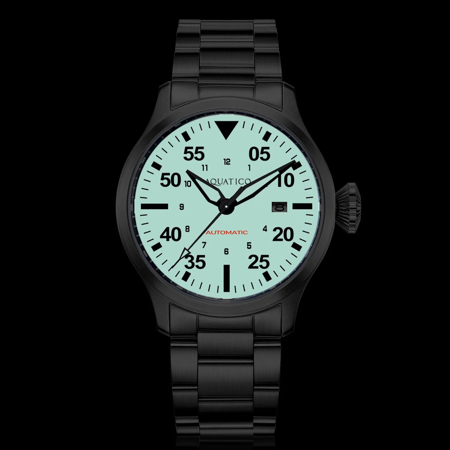 Horizon Hawk Full Lume White Dial Automatic Pilot Watch