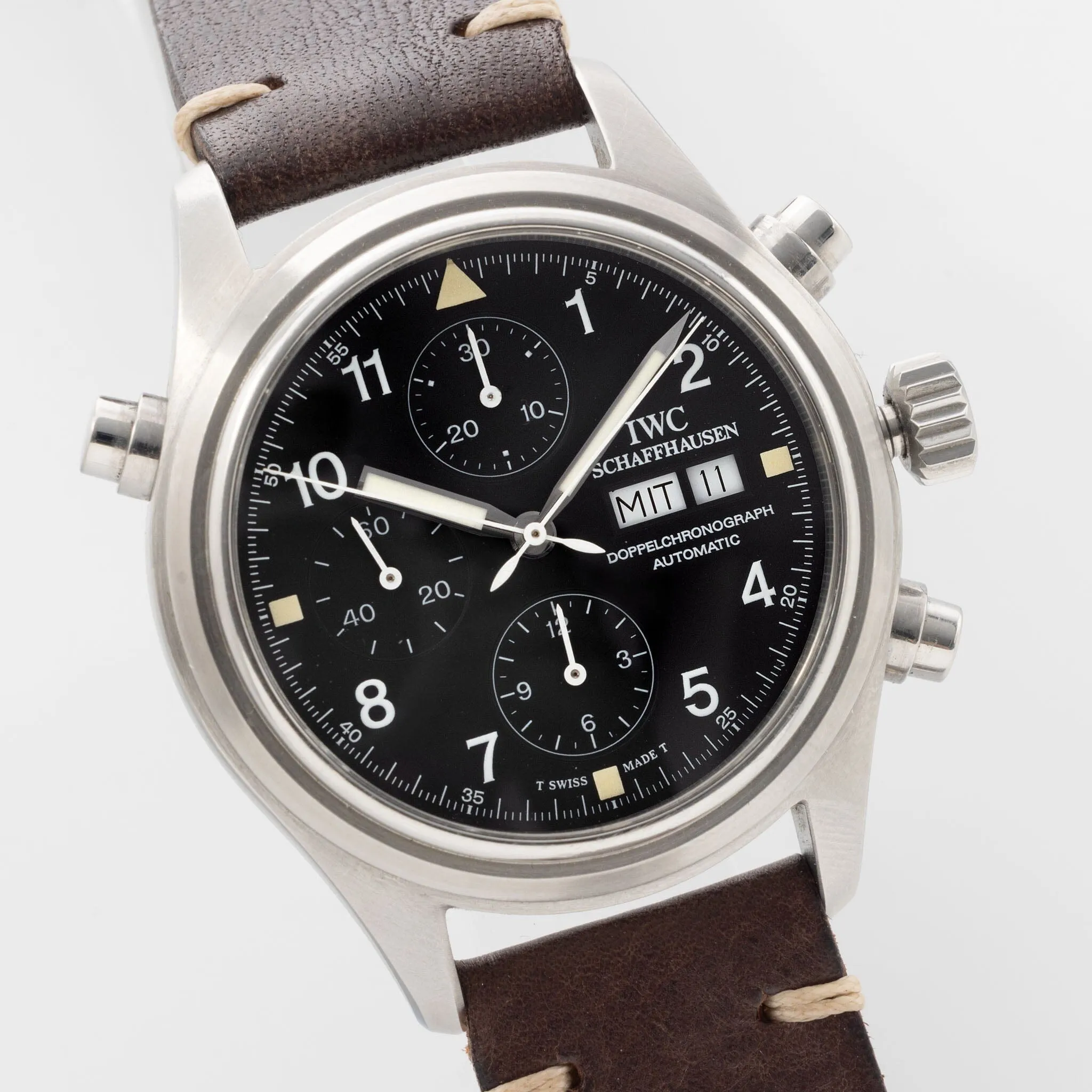 IWC Doppelchronograph Flieger Uhr 3713 Split Chronograph